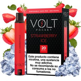 voopoo pod desechable strawberry ice 600puffs - volt pocket